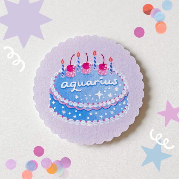 Astrology Birthday Cake Card