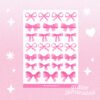 Coquette Bows - Pink - Post Coquette Bows Glitter Sticker Sheet