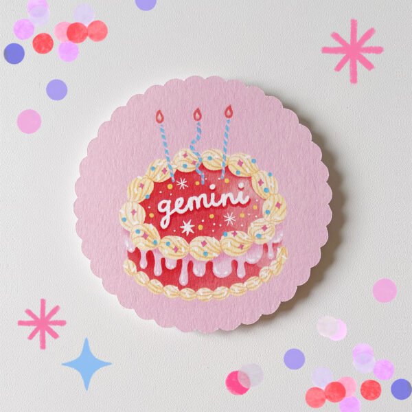 Astrology Birthday Cake Card