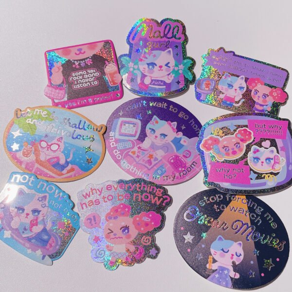 Pichi & Rika Premium Holographic Stickers