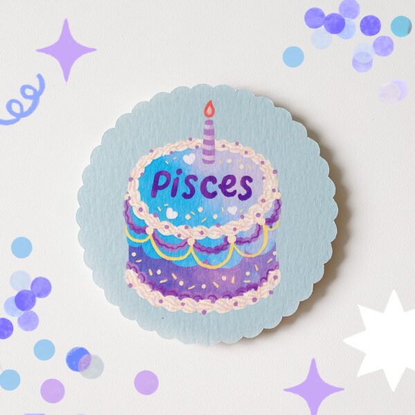 Astrology Birthday Cake Card