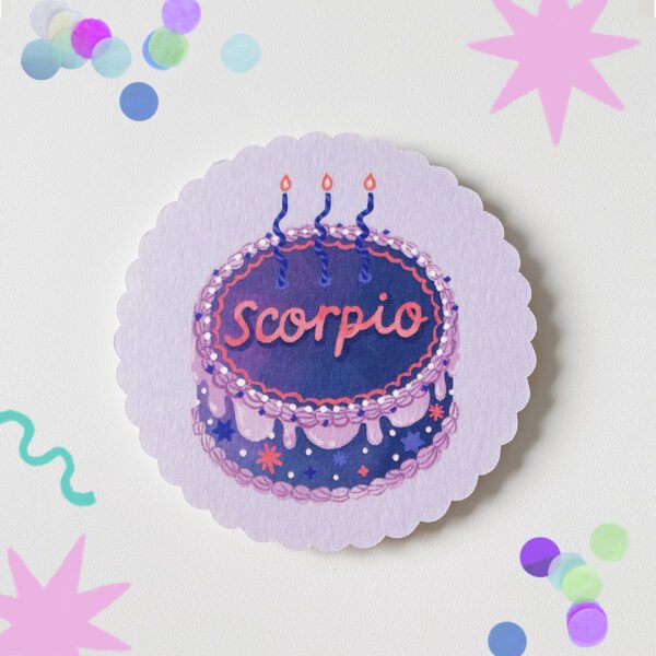 Astrology Birthday Cake Card