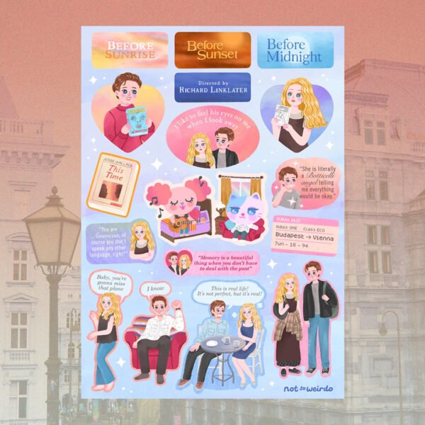 Before Trilogy - Richard Linklater Homage Fanart Sticker Sheet